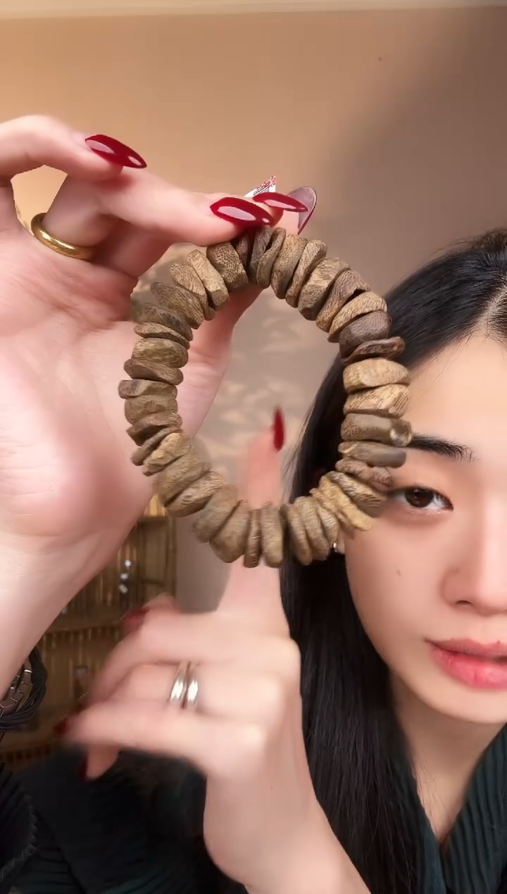 【闪购商品】手串沉香九九沉壳子料随型单圈1件多样性发货-26