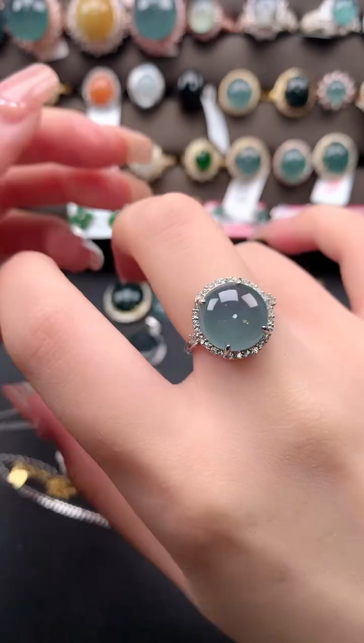 【闪购商品】翡翠戒指银S925镶嵌623451