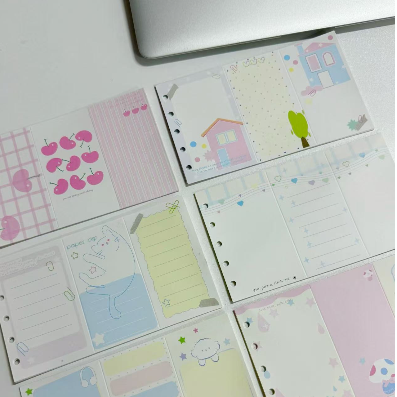 【幸运】原创三折页新品双面便签m5卡通可爱ins风手账内页m5内页