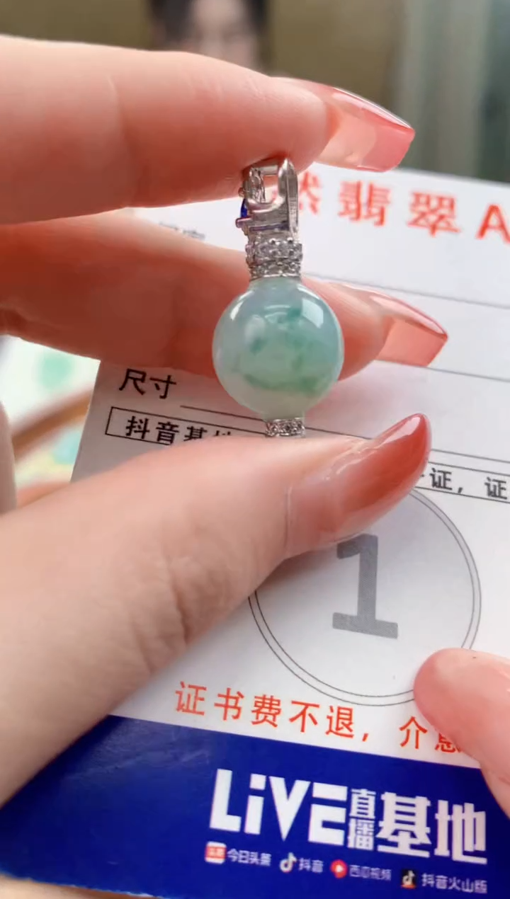 颈饰未镶嵌翡翠 天然A货翡翠挂件
