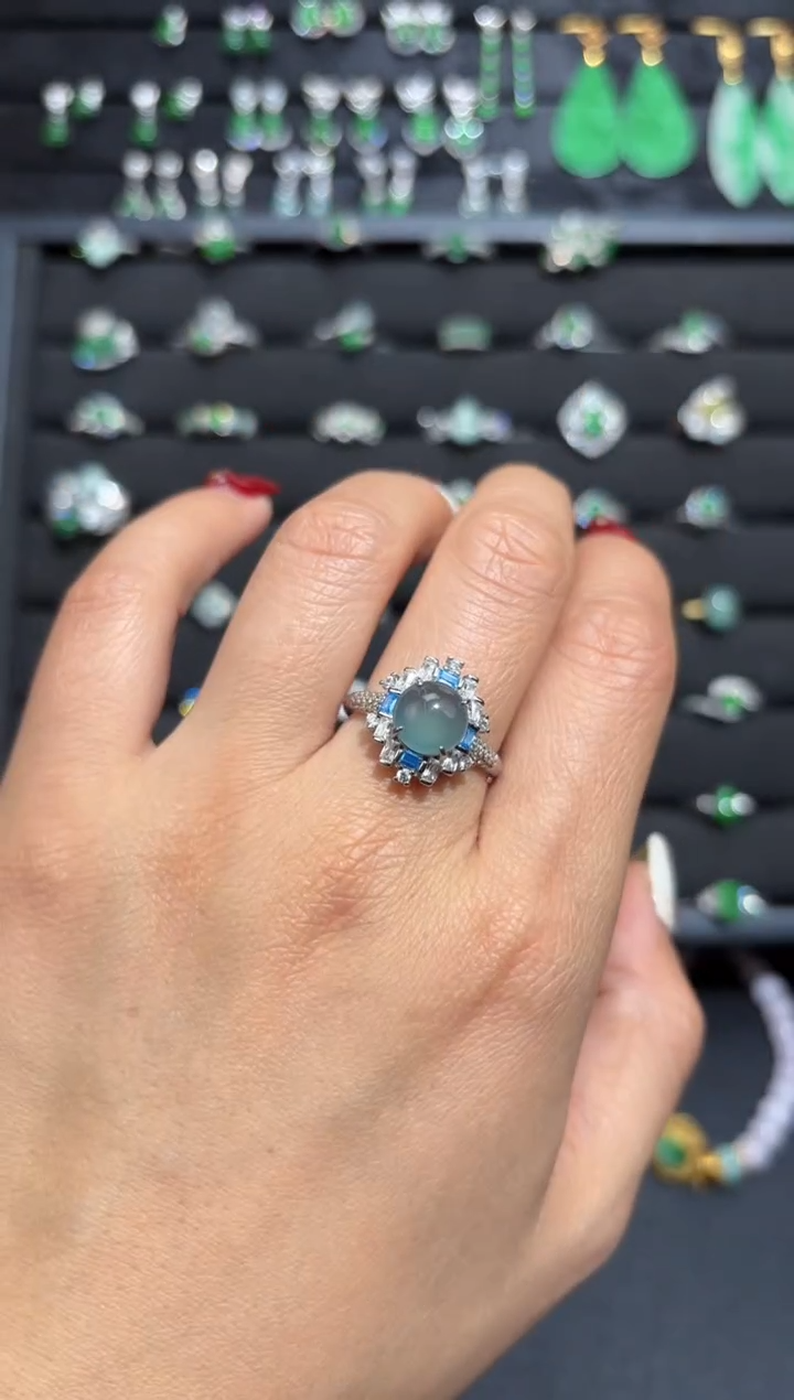 【闪购商品】翡翠颈饰银S925镶嵌蛋面/支持复检/一件