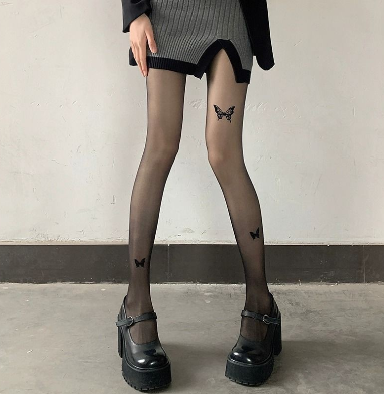 订制款-印花丝袜-蝴蝶丝袜-春秋款打底JS（微瑕-尝新款