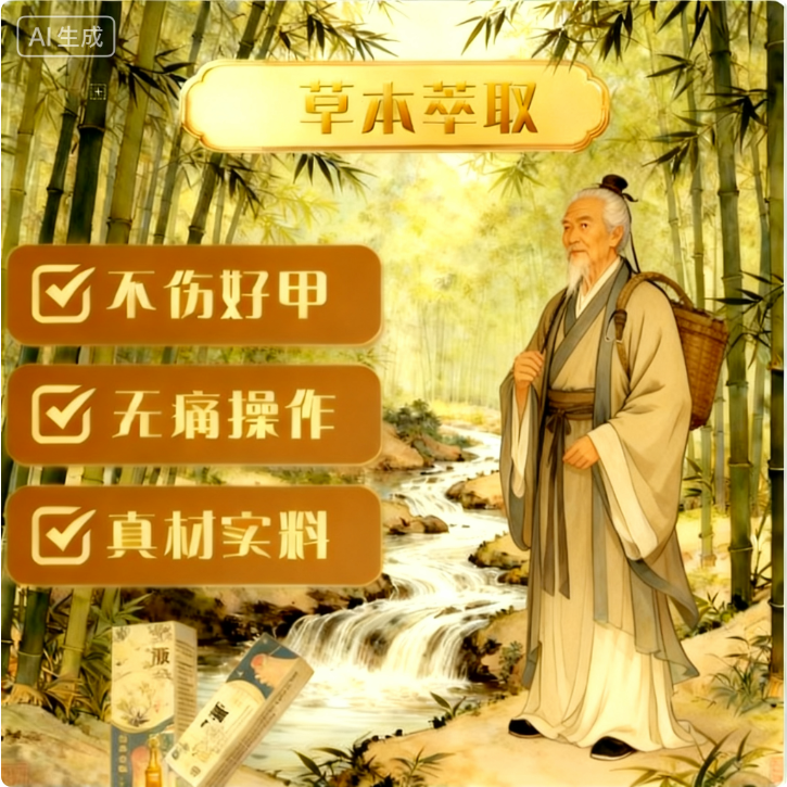 草本植物配方指甲乳膏温和修护涂抹一膏一液-G