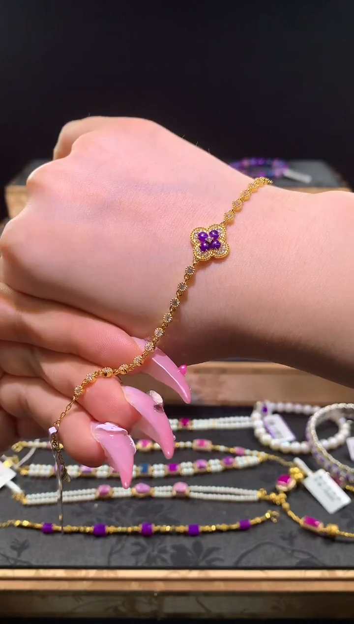 苏纪石（舒俱来）银S925镶嵌，手链