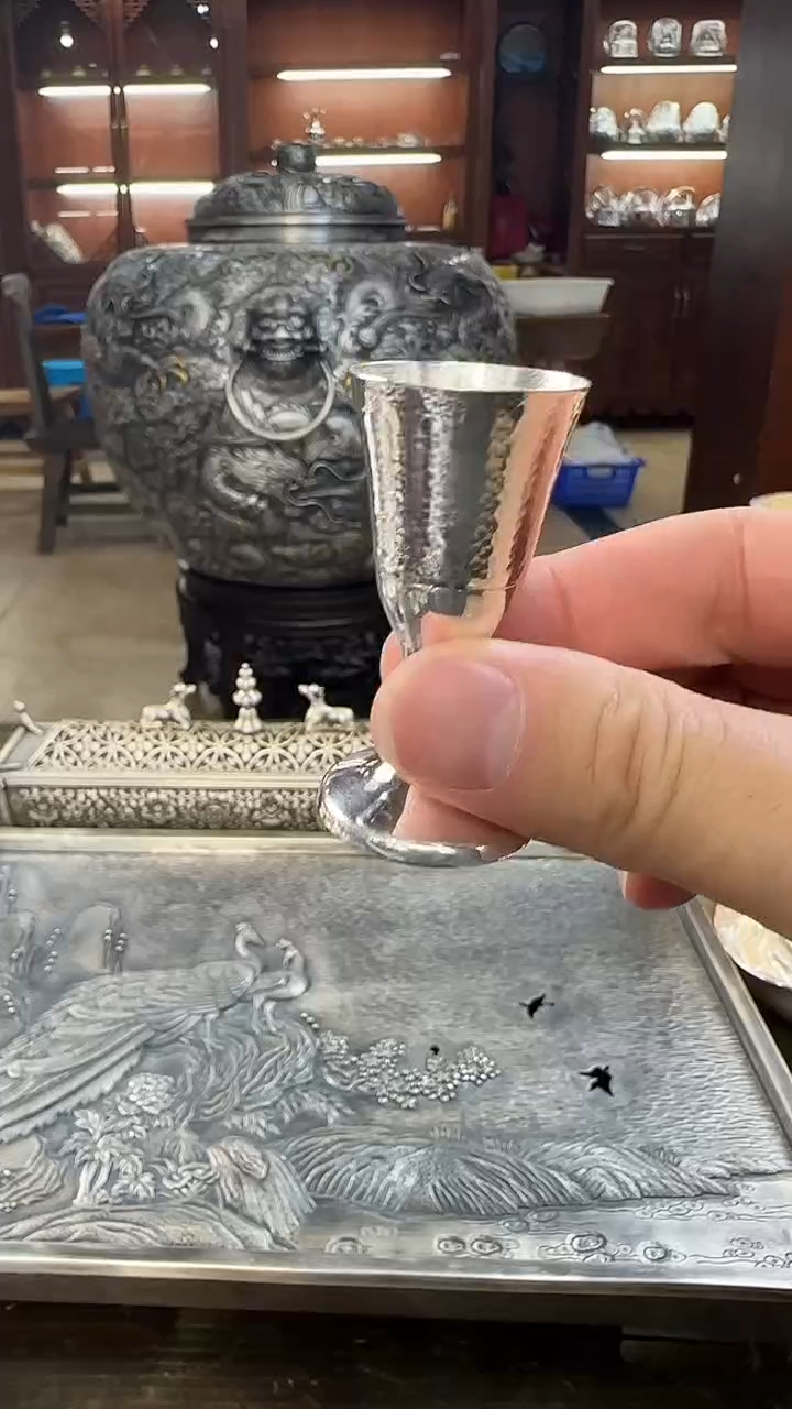 【闪购商品】足银999精工高脚主人杯