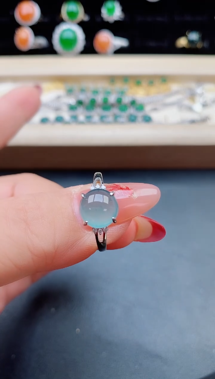 【闪购商品】翡翠戒指银S925镶嵌5085508