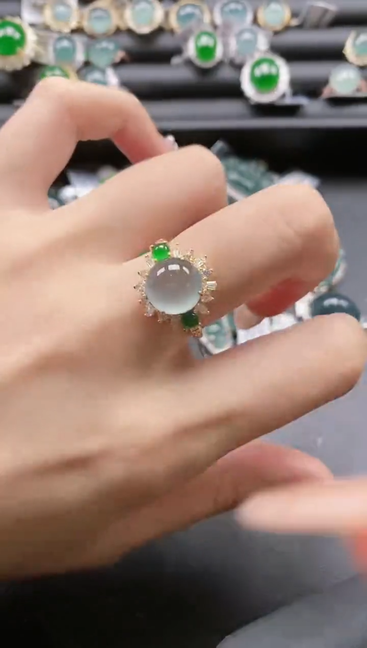 【闪购商品】翡翠戒指银S925镶嵌51511