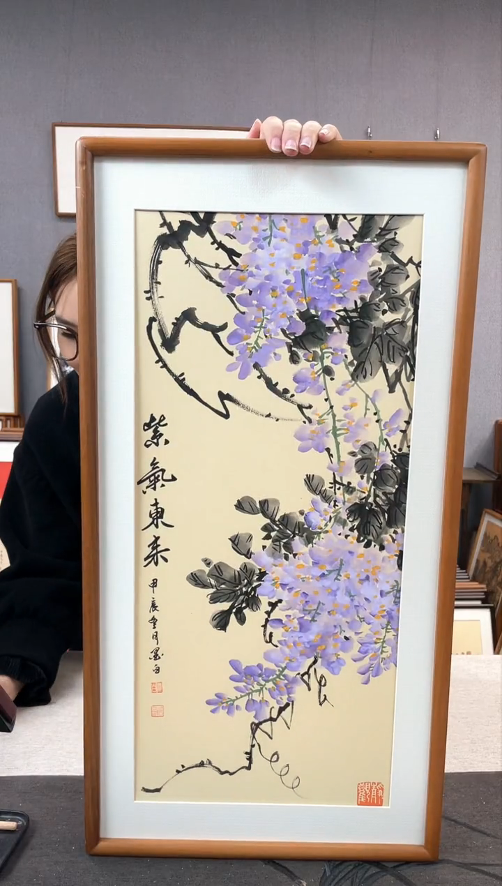 【闪购商品】国画孙颖-纯手绘带框作品-35*68-