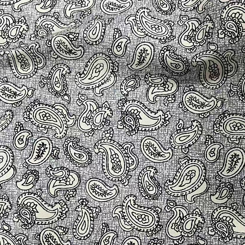 【绒兰】门幅1.6米 高支高密全棉斜纹印花棉布61#  腰果花-灰