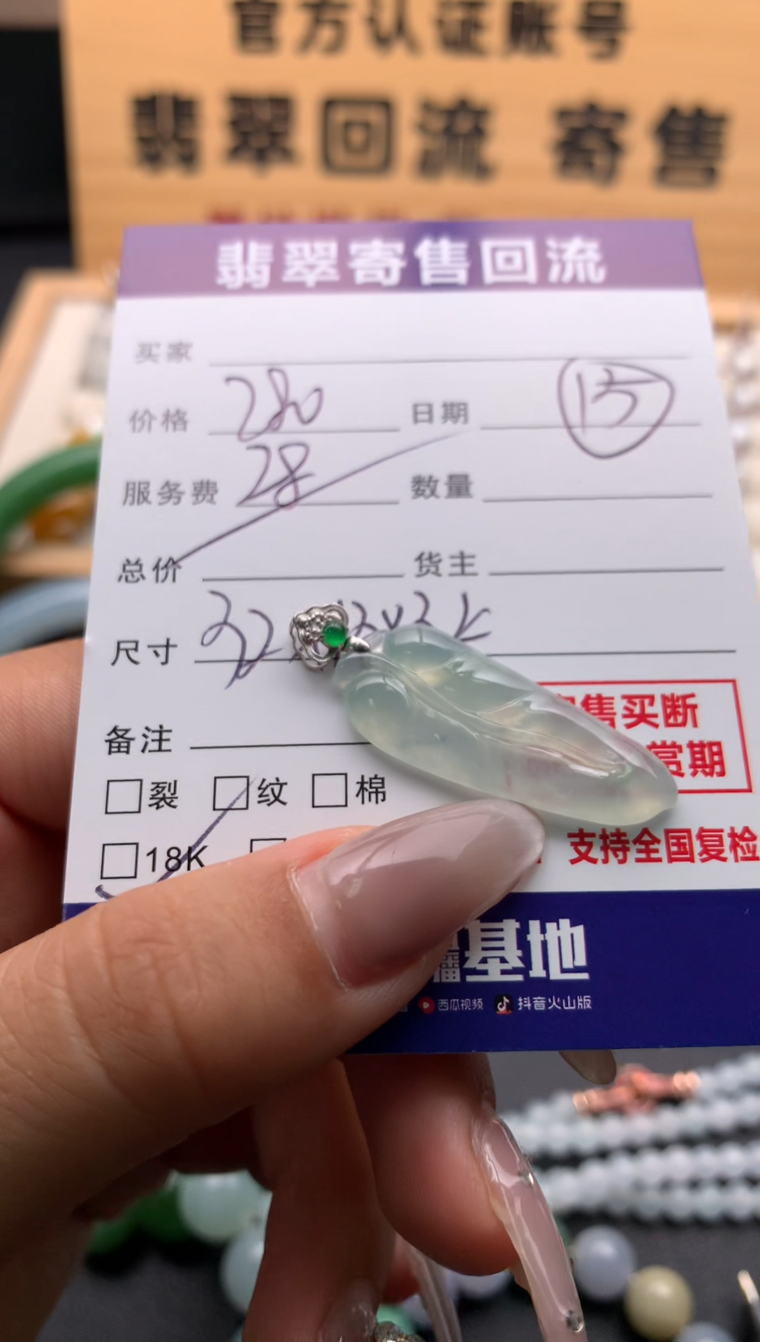 翡翠18K金镶嵌颈饰10128693