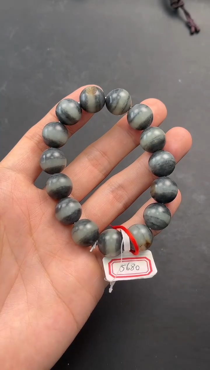 未镶嵌手串和田玉和田青花手串卡14微色差