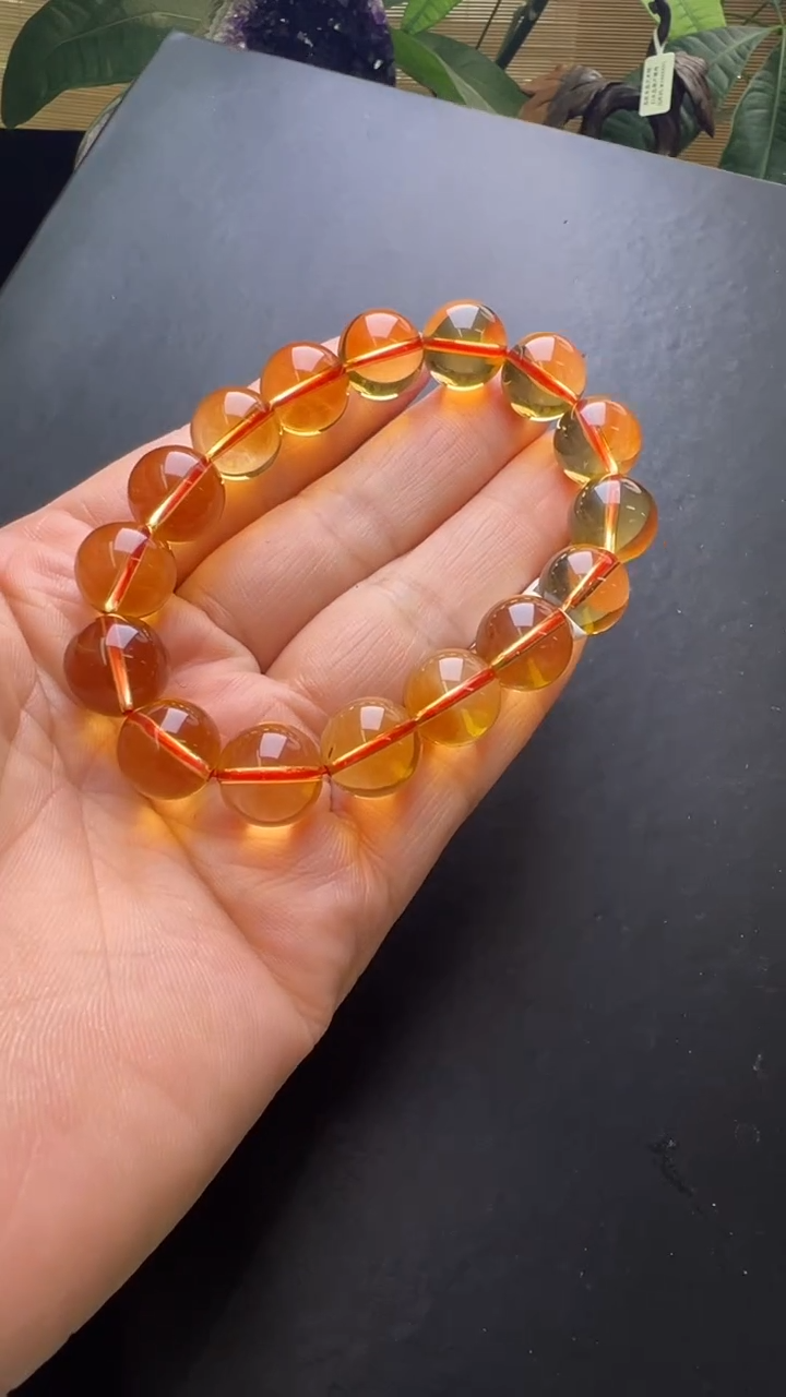 手串未镶嵌水晶黄水晶手串13m+ JP40109