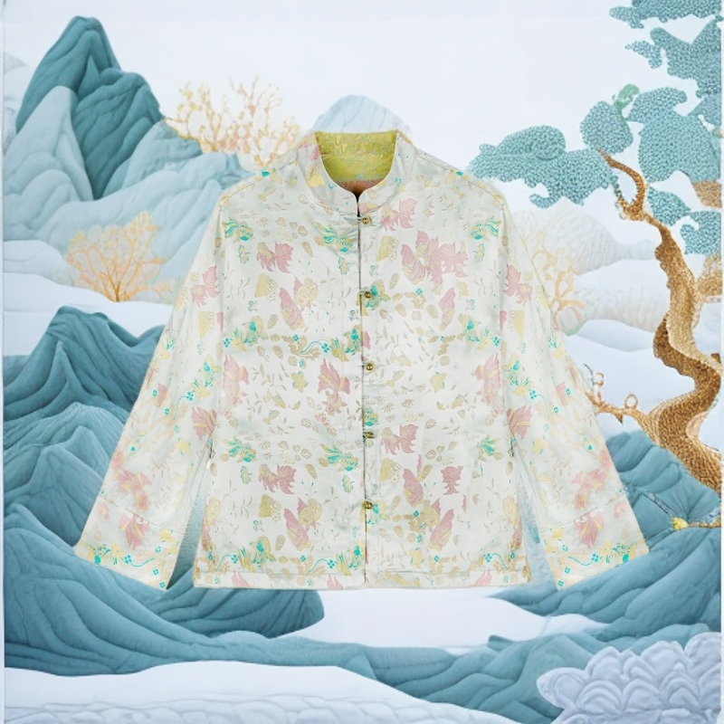 LL 2025春夏新款三尾锦鲤宋锦织花新中式短外套 2874-4