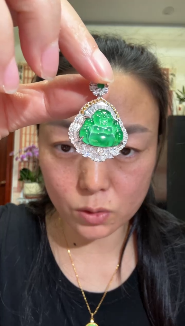 颈饰银S925镶嵌翡翠00006023