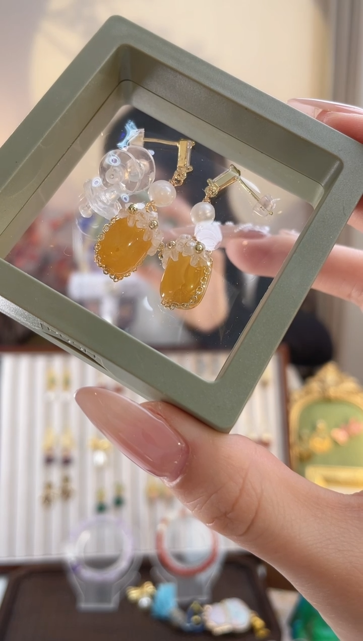 铜合金925银无黄玫瑰耳钉