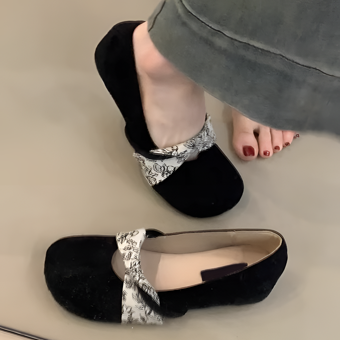 复古内增高玛丽珍鞋女配裙子2025春秋小香风气质绒面浅口芭蕾单鞋