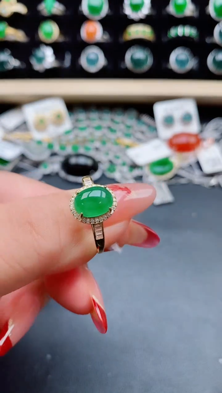 【闪购商品】翡翠戒指银S925镶嵌21312321