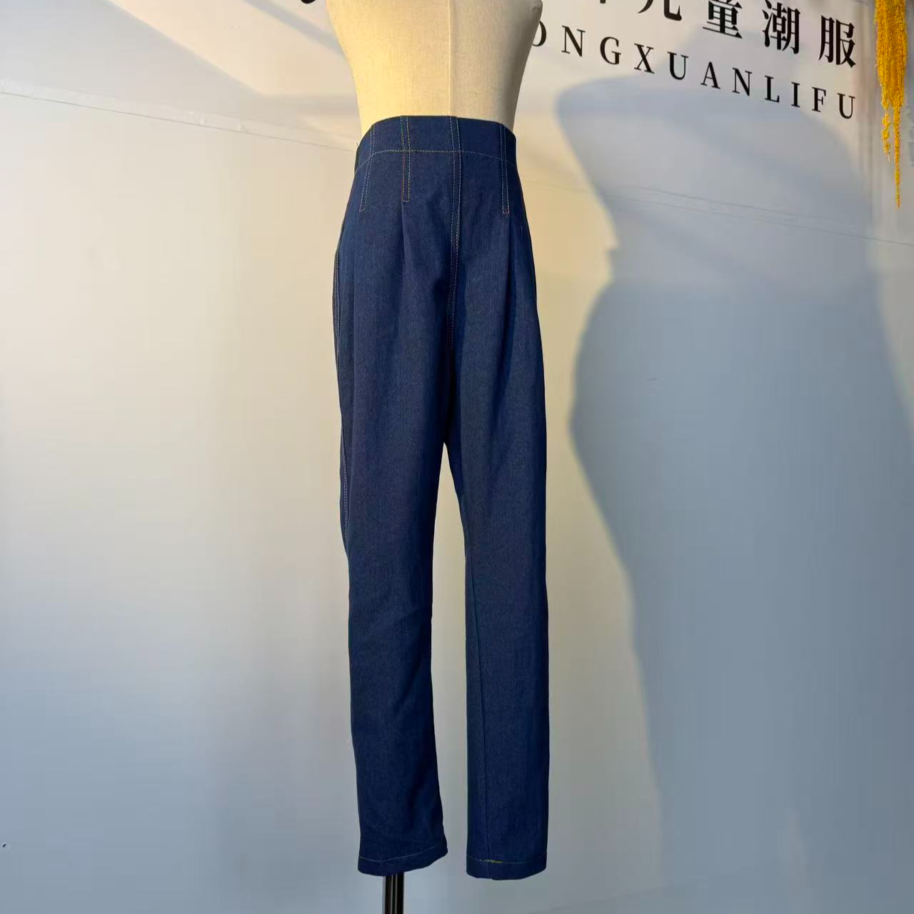 牛仔高腰小脚裤设计感长裤儿童礼服艺桐轩儿童潮服