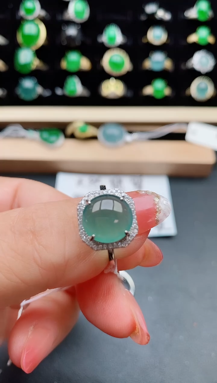 【闪购商品】翡翠戒指银S925镶嵌58050