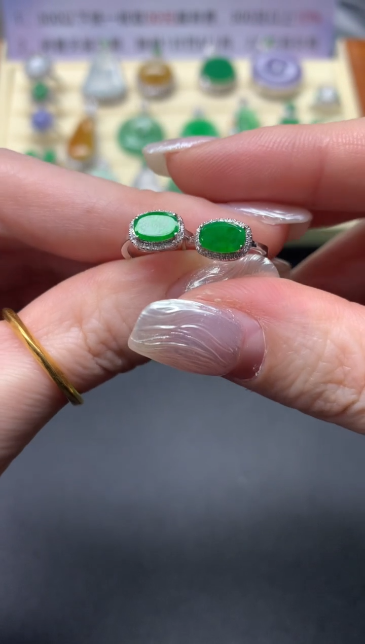 【闪购商品】翡翠耳饰18K金镶嵌耳饰|1800+180