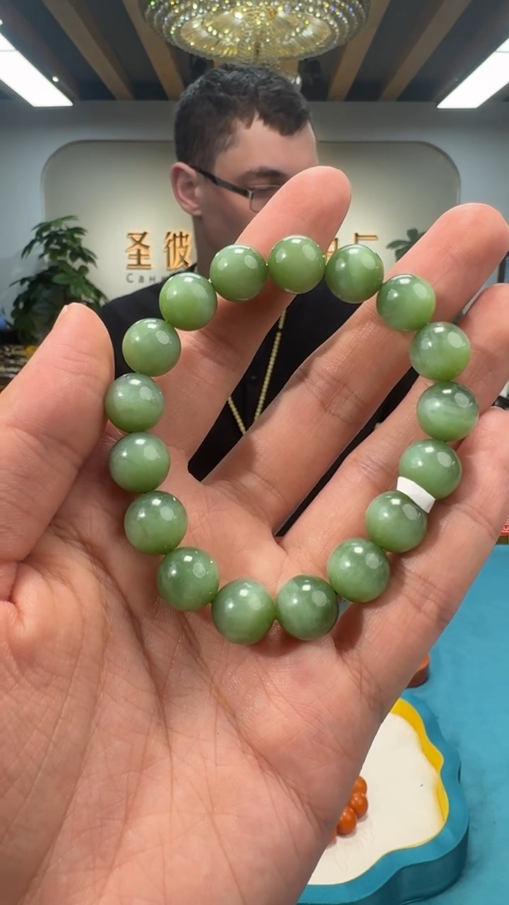 【闪购商品】和田玉手串未镶嵌碧玉手串##0XX054
