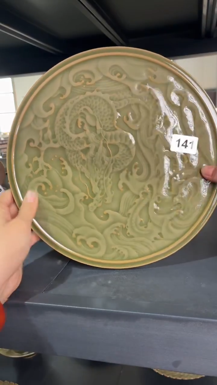 耀州窑仰山大龙盘微瑕141