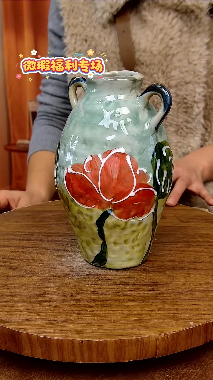 杯子陶手工手绘釉下彩陶瓷，微瑕