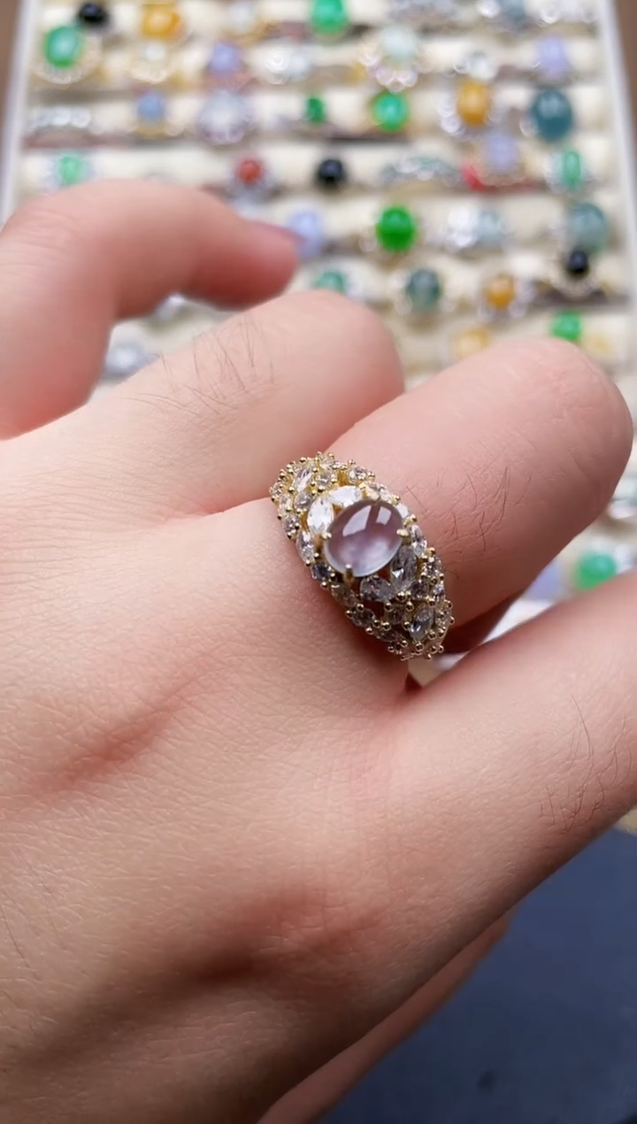 银S925镶嵌戒指翡翠36