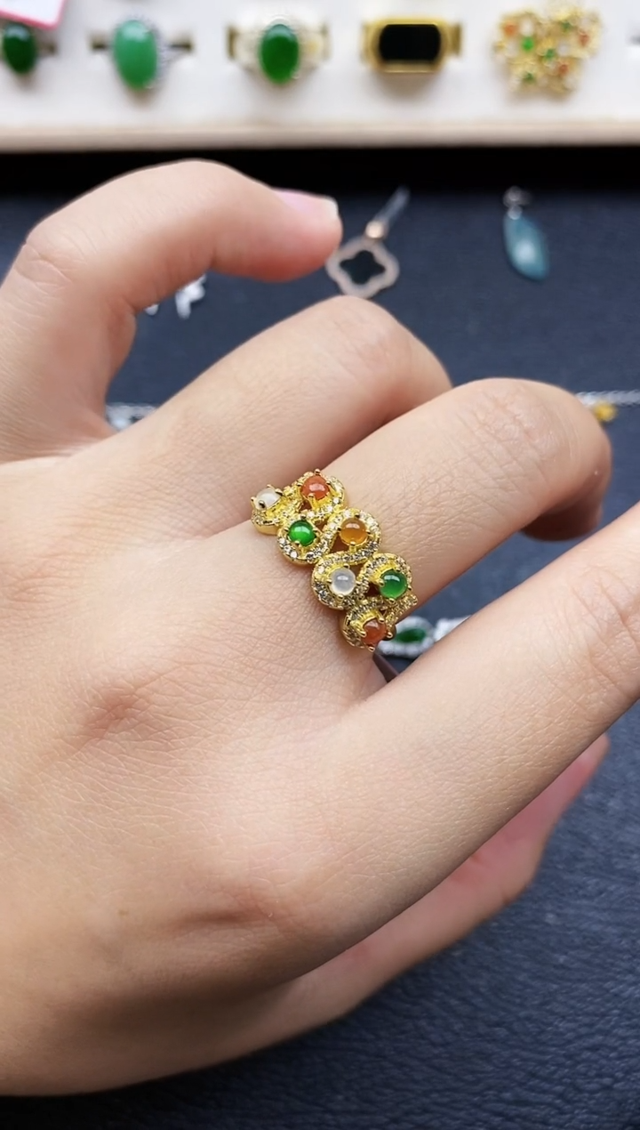 【闪购商品】翡翠戒指银S925镶嵌11111