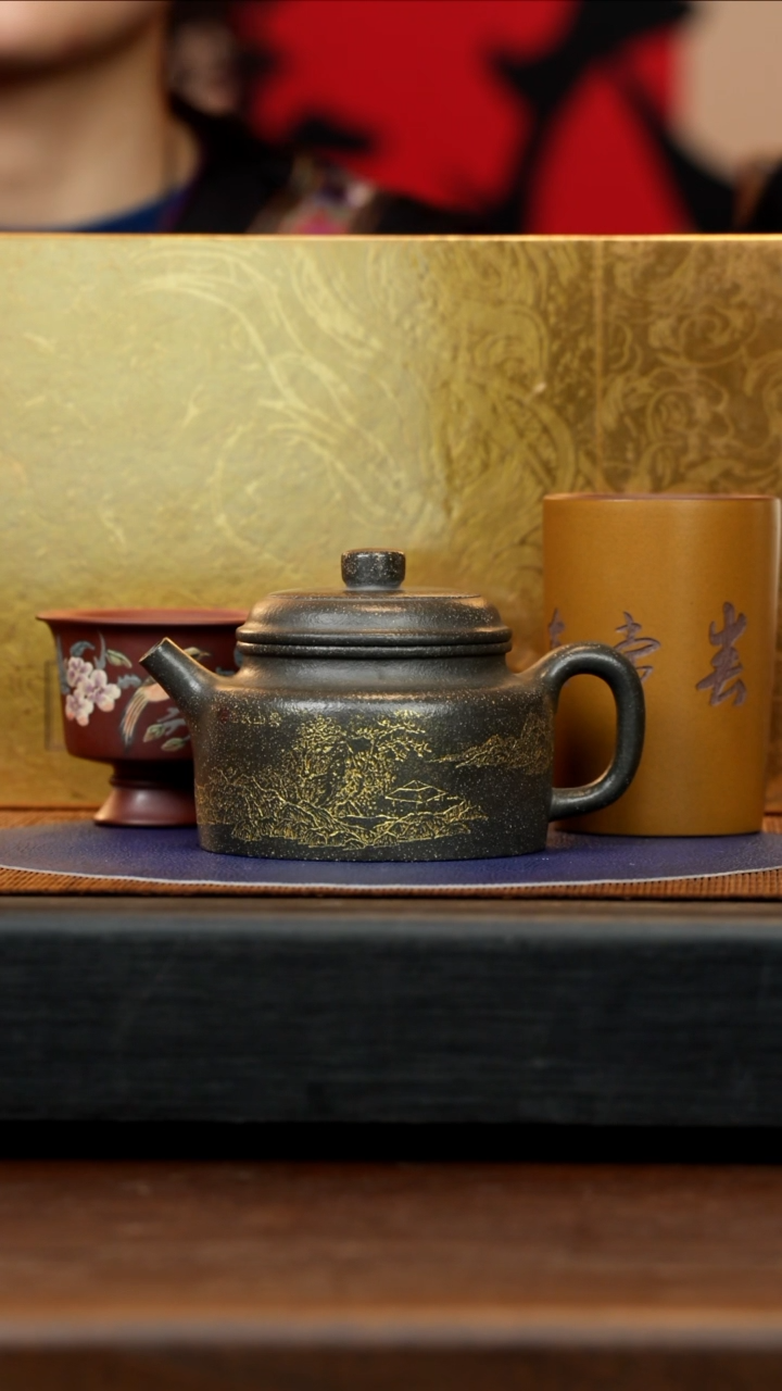 【闪购商品】紫砂茶壶WSY 墨蓝泥 德钟 280cc