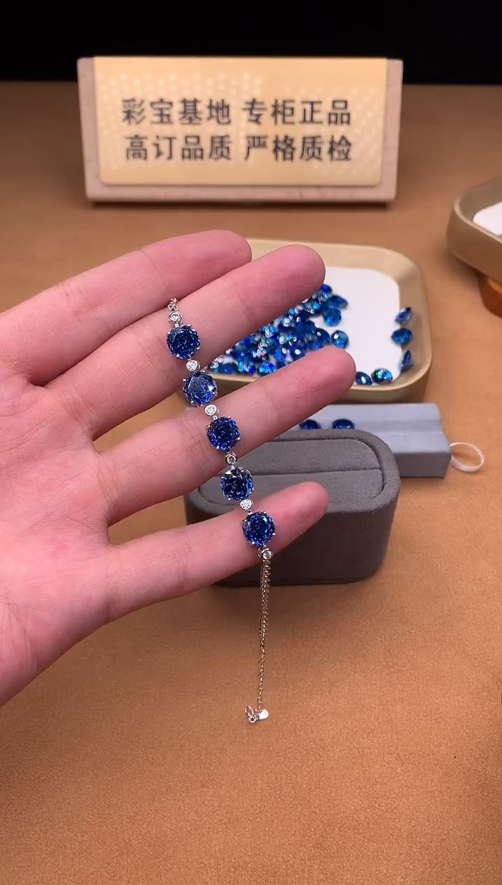 银S925镶嵌托帕石手链2222