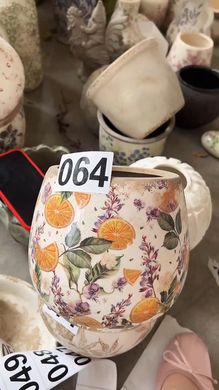 【闪购商品】陶瓷花盆高17.5cm内口12.5cm