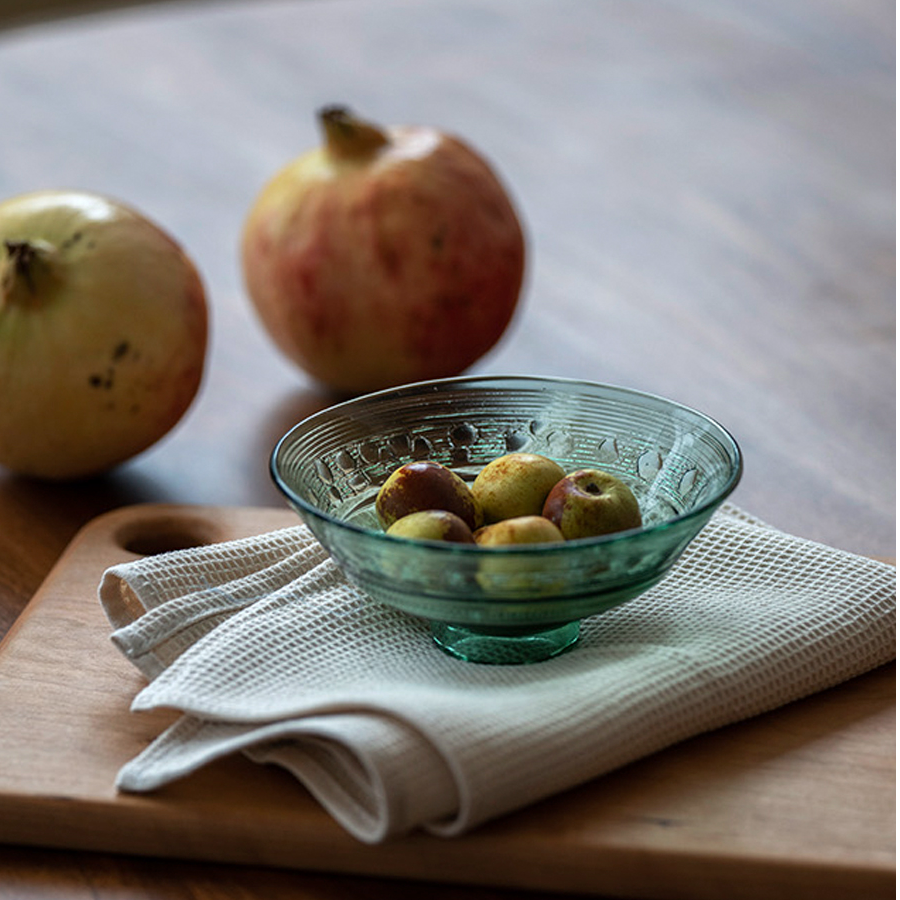 厌式房间/青梅碗 婉约造型设计沙拉甜品水果碗玻璃原色侘寂风格