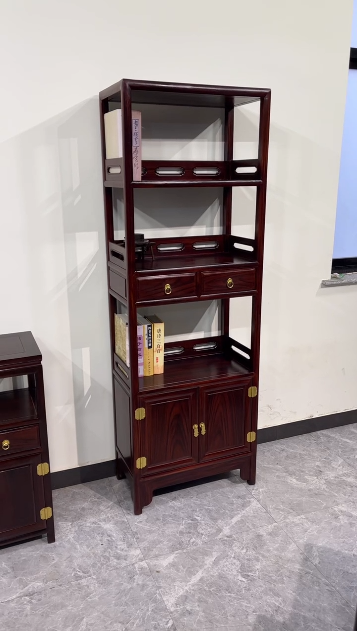 黑酸枝木类成套家具书架