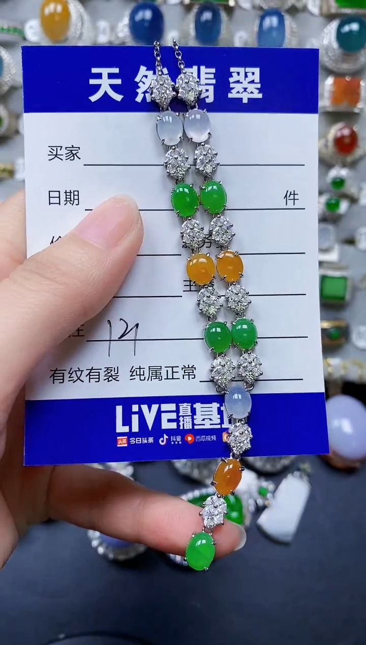 翡翠银S925镶嵌颈饰0121