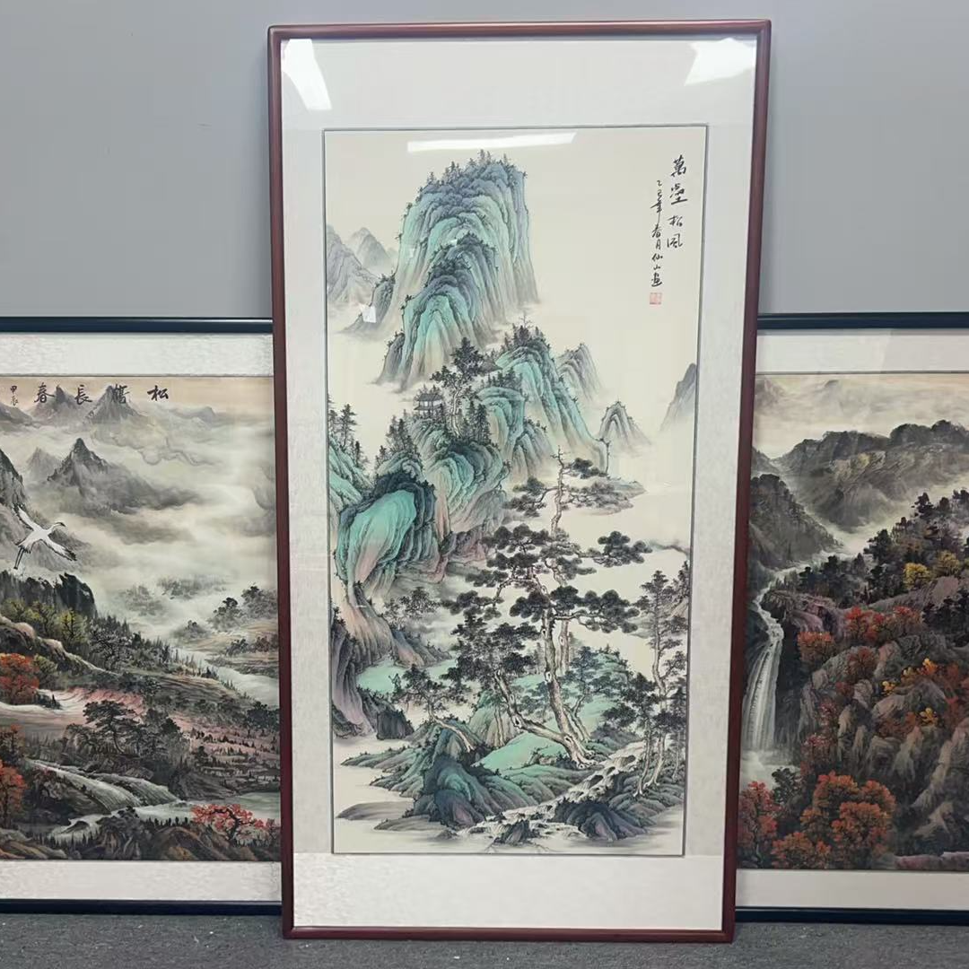 纯手绘-万壑松风168*86（玄关）新中式国画挂画