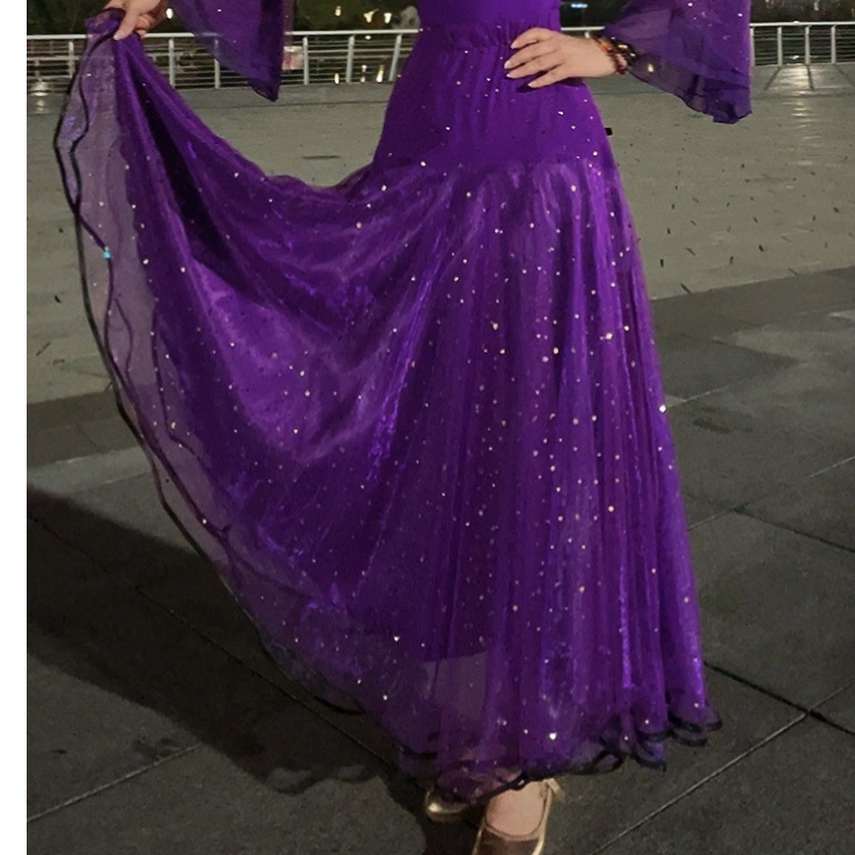 A001 星空网纱半身裙 多种颜色可选  交谊舞裙