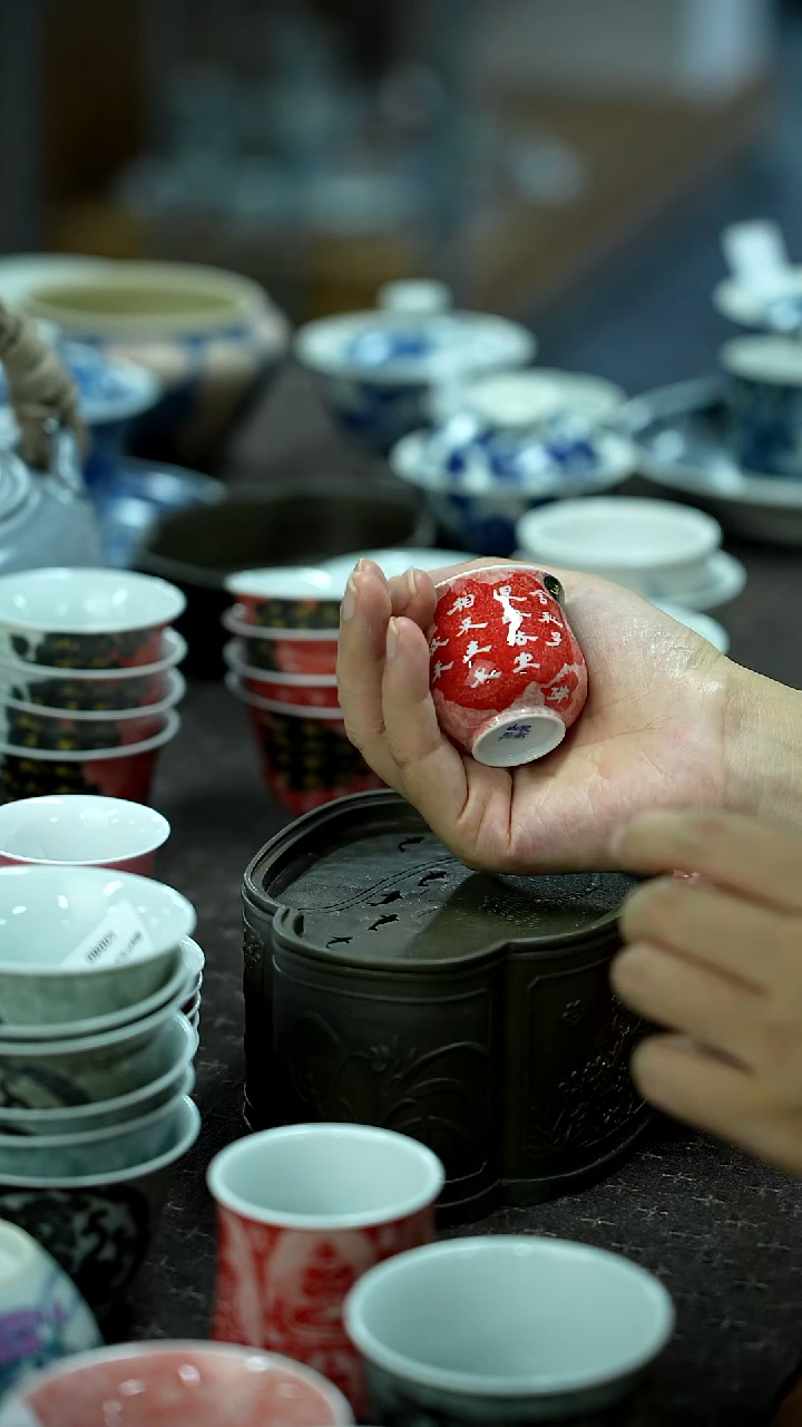 开仓千款景德镇手绘茶具放漏