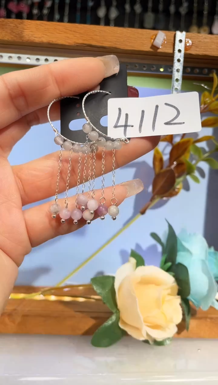 【闪购商品】紫晶耳饰银S925镶嵌喜欢拍