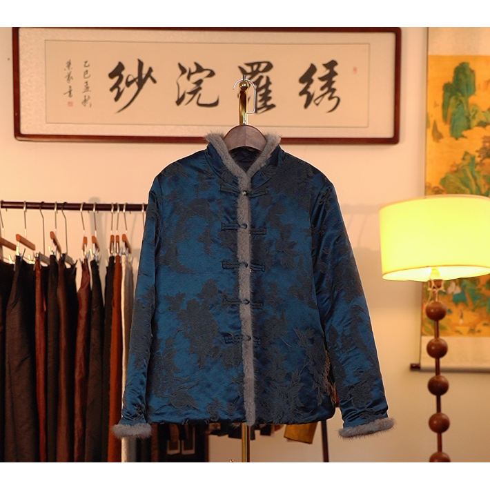 【云想妮妮-焦墨皴擦】中式重工冬季外套3953