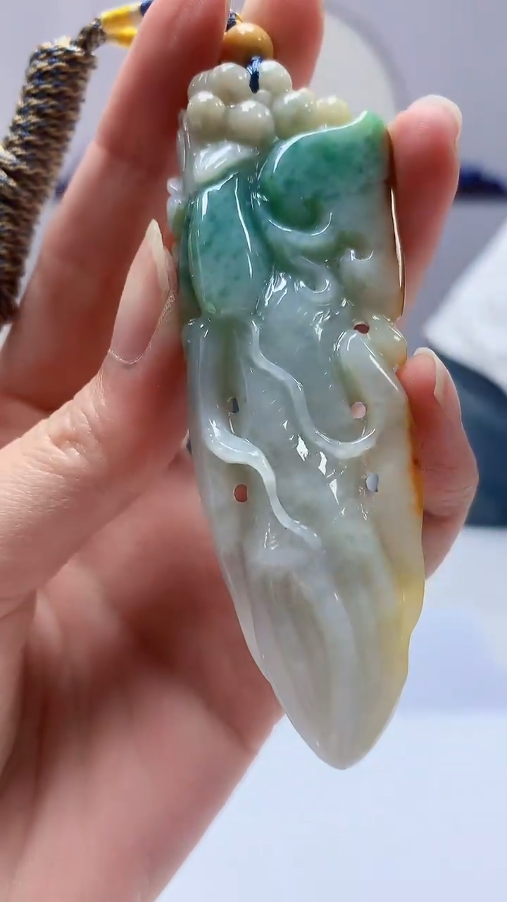 【闪购商品】定制翡翠未镶嵌5028zm-毛货挂件人参167