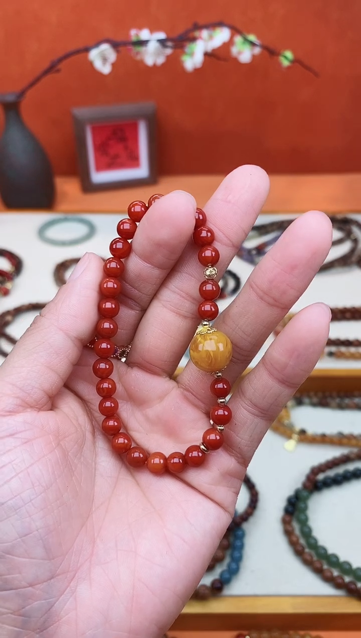 【闪购商品】南红玛瑙手链未镶嵌06单圈简约款