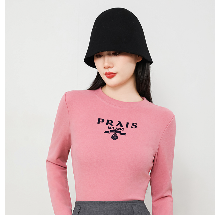 男女同款圆领植绒保暖打底衫2561/2571