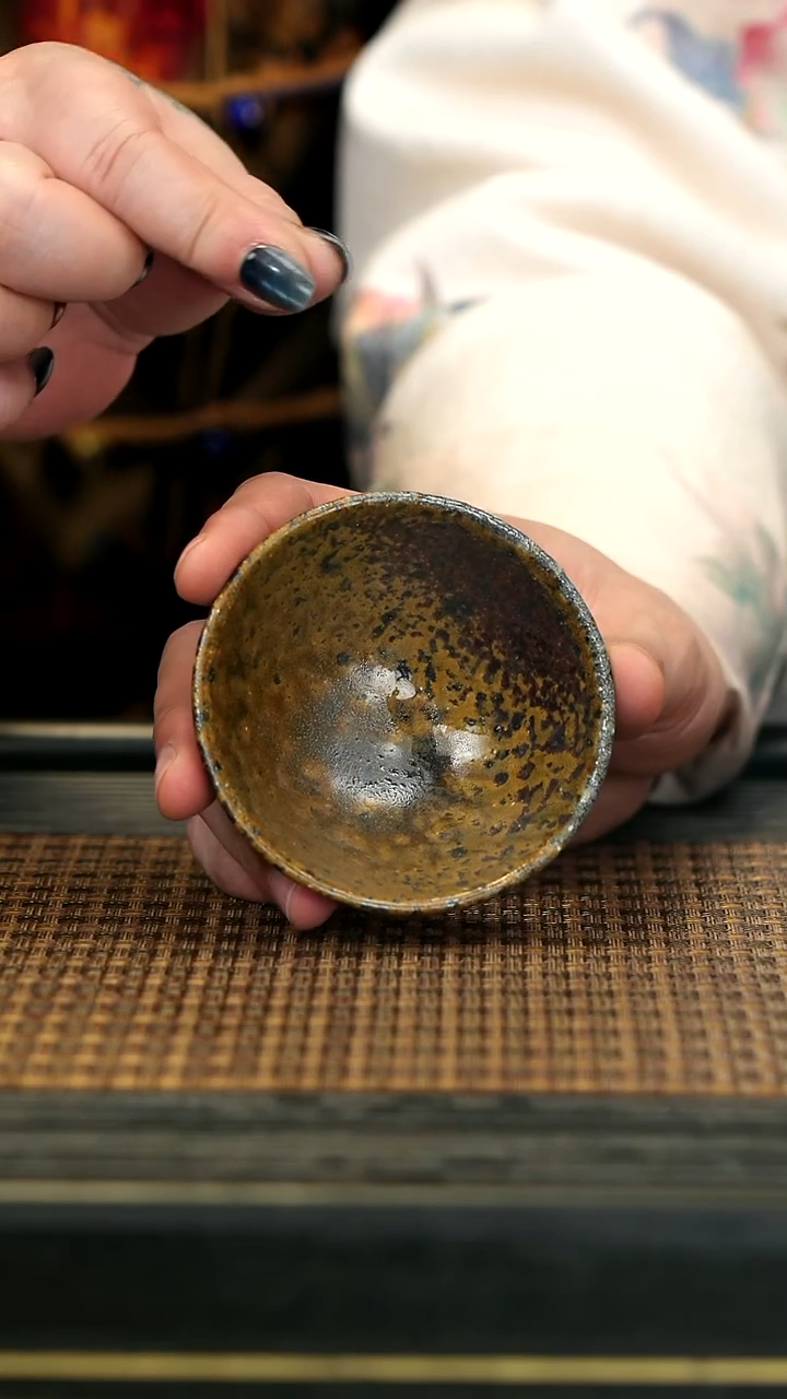 【闪购商品】紫砂茶壶GFY27崖沉木柴烧 斗笠杯