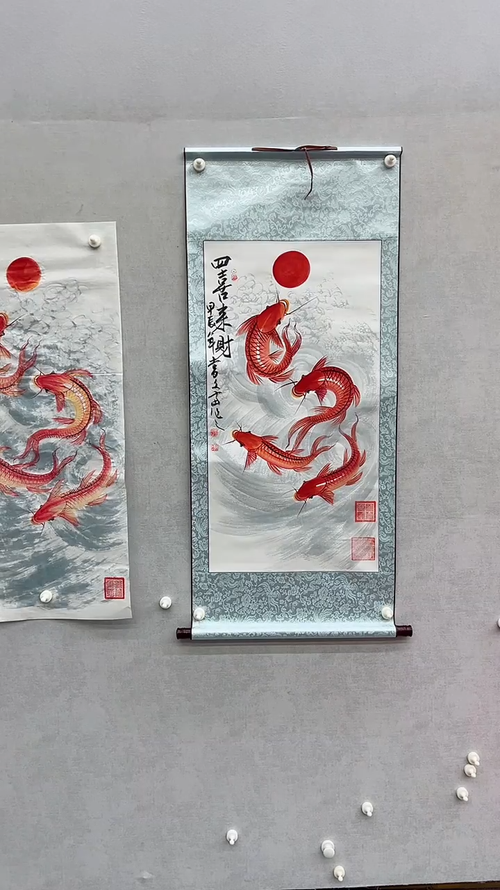 国画张文富张文富四喜来财