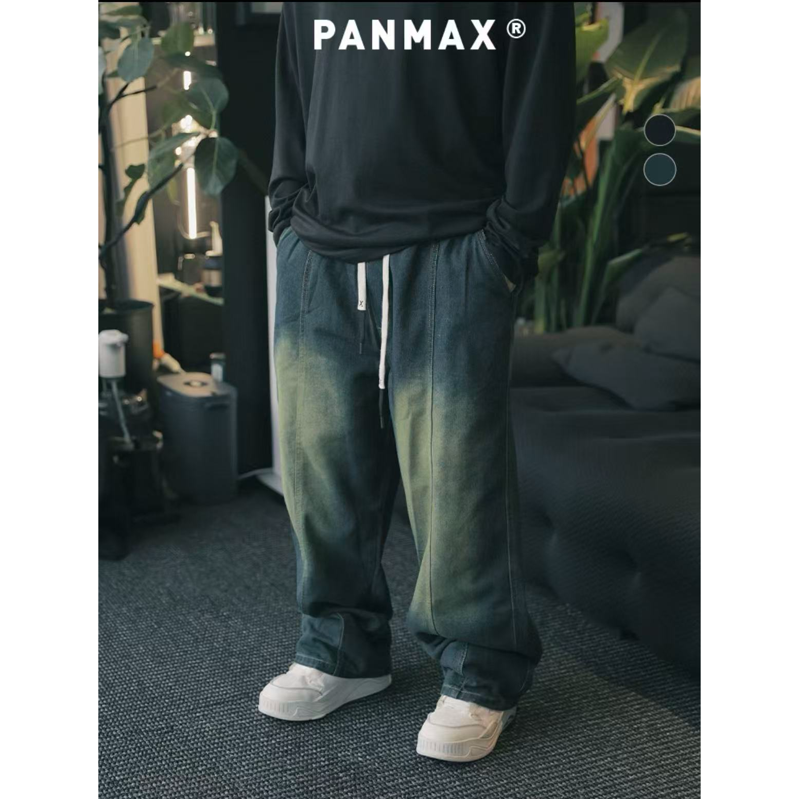 直筒水洗牛仔裤裤子秋季新款美式复古水洗古大码长裤休闲牛仔裤