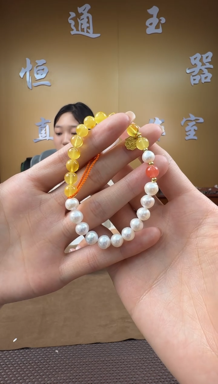 琥珀颈饰未镶嵌手串
