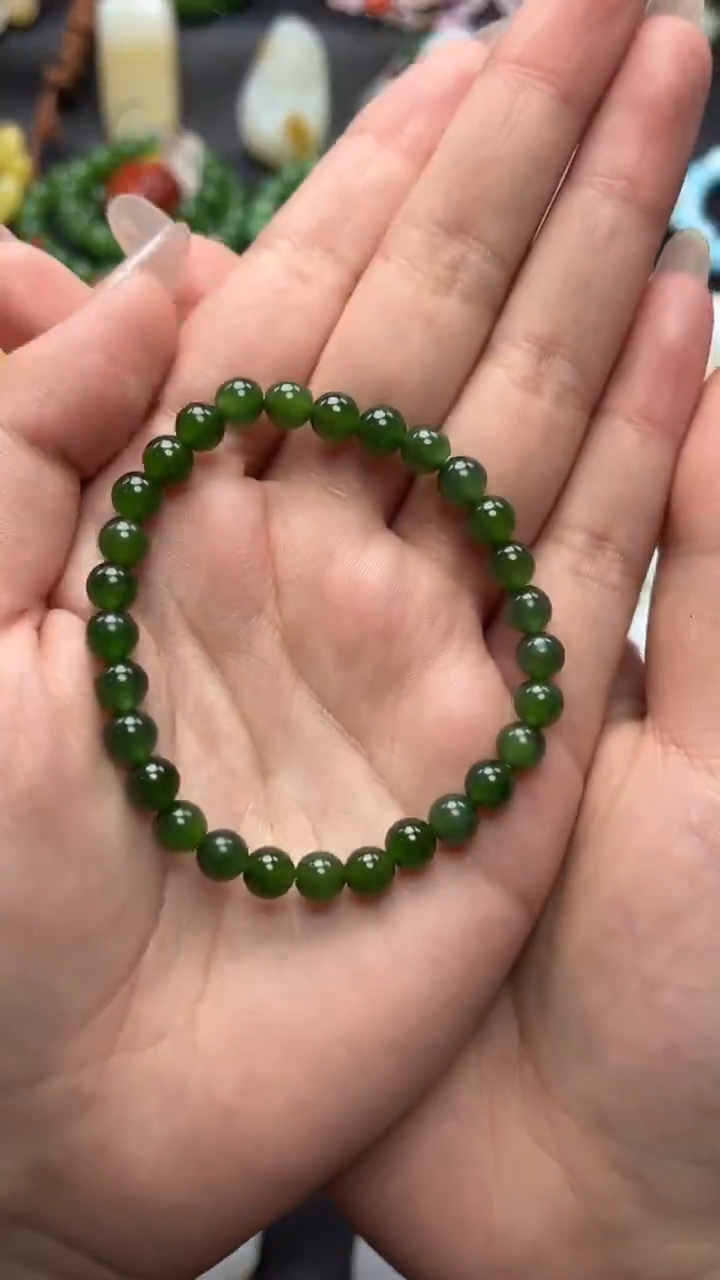 未镶嵌手绳和田玉圆珠手串