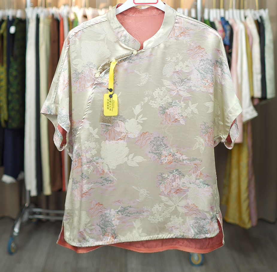 【千里江山】撤柜新中式国风显瘦减龄百搭老料女士高端上衣0133