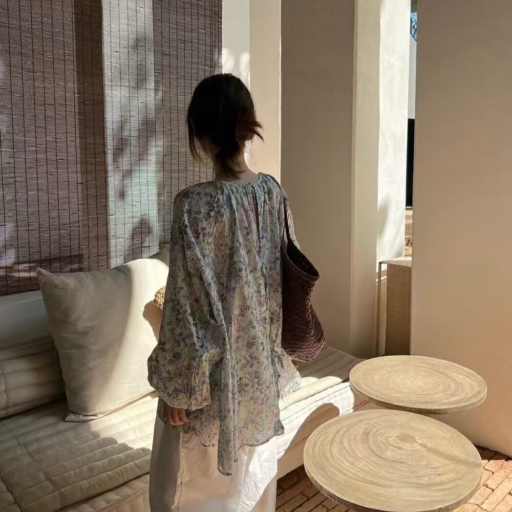 （孤品专区）2025春夏款新款韩系清新镂空印花打底碎花